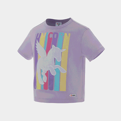 Go-Glow Illuminating T-shirt with Light Up Unicorn Including Controller (Built-In Battery) Light Purple big image 4