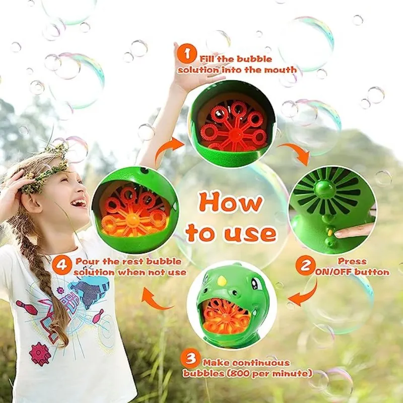 Small Dinosaur Electric Bubble Machine Only $18.99 PatPat US Mobile