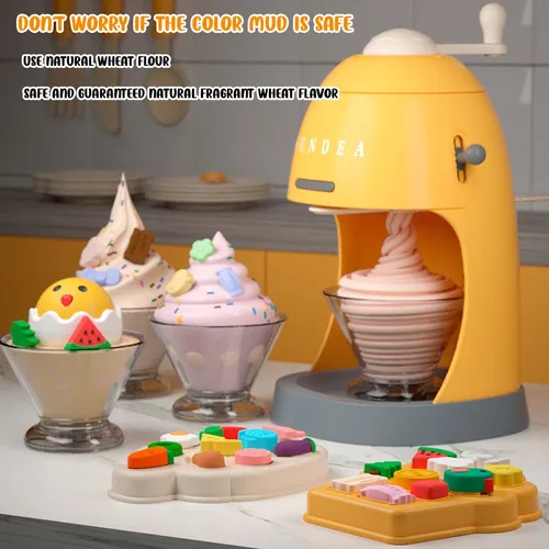 Sundae Play Kit Color Mud Toys DIY Ice Cream Maker Kitchen Machine Pretend Play Toys