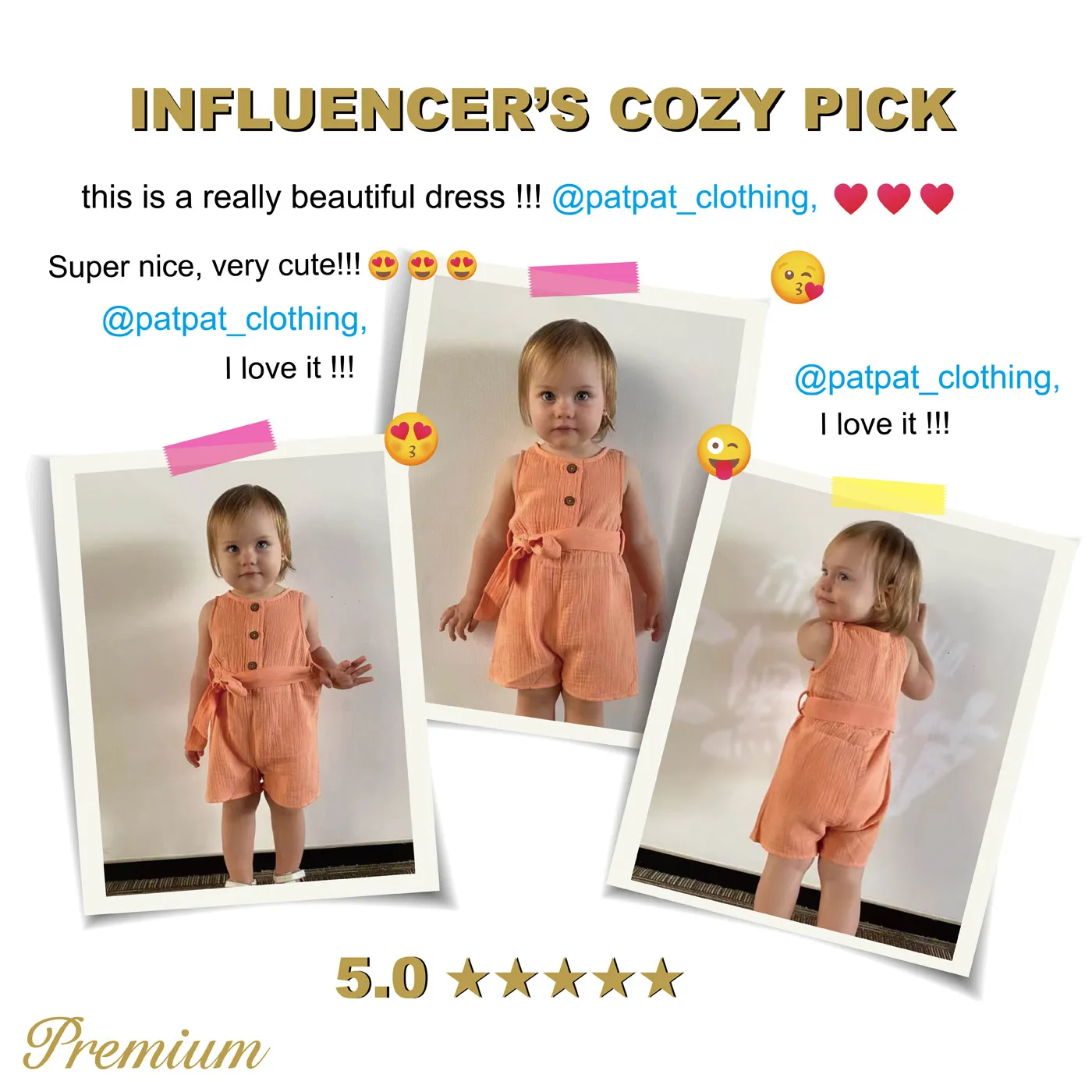 Baby Girl 100% Cotton Crepe Button Front Solid Sleeveless Belted Romper  image 2