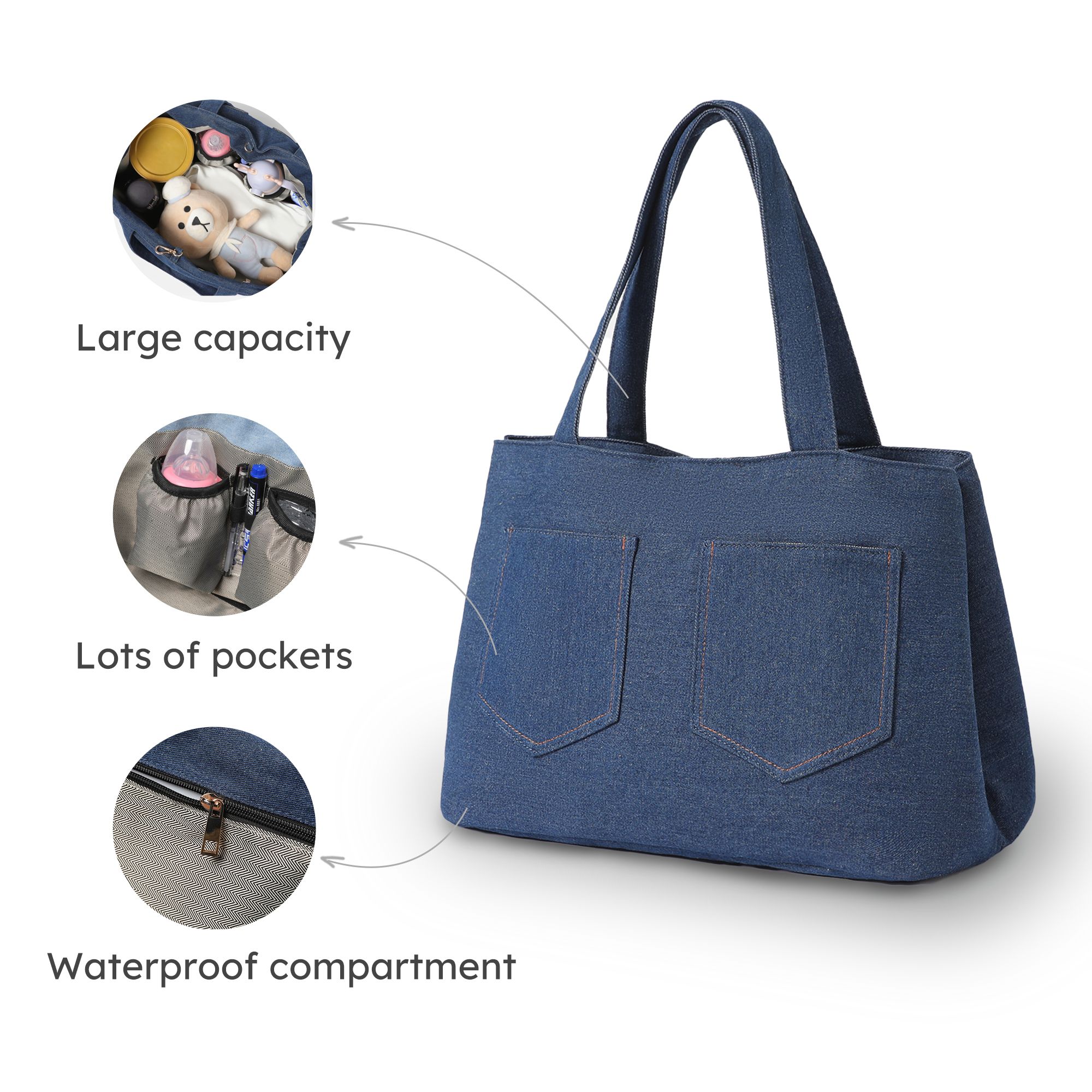 Multi-functional Diaper Tote Bag - With Built-in Insulated Compartment And Waterproof Pocket, And Easy To Adapt To Various Occasions.