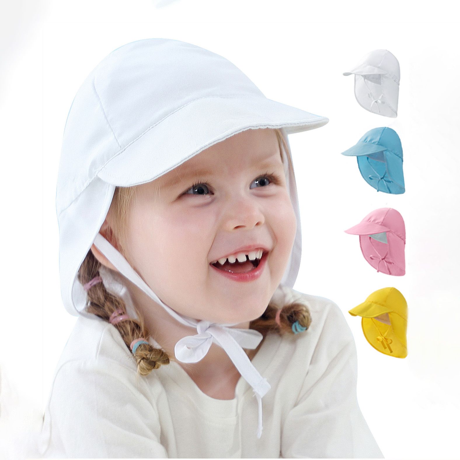 

Baby/Toddler Sunscreen Strappy Solid Sun Hat