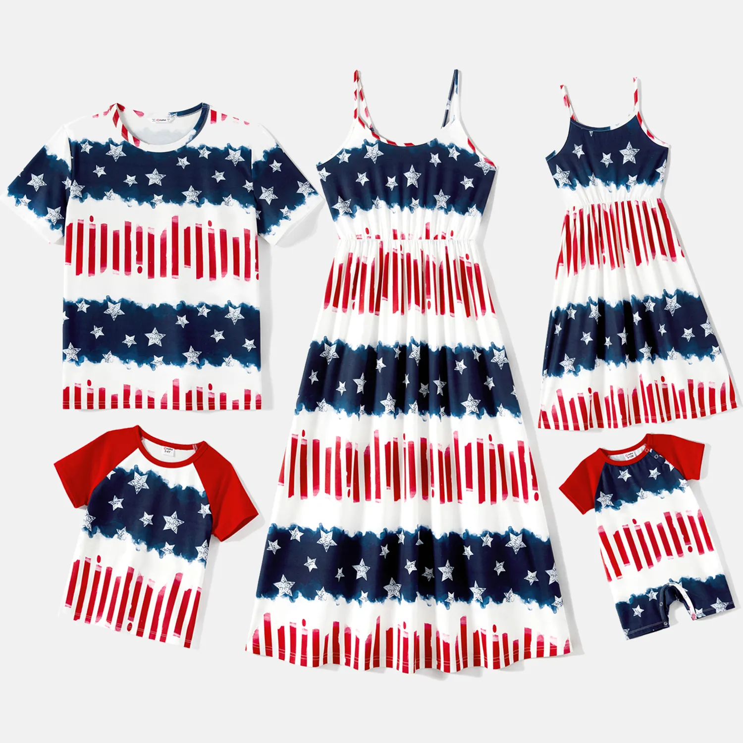 Independence Day Family Matching Allover Star Print Naia™ Cami Dresses and T-shirts Sets  image 2