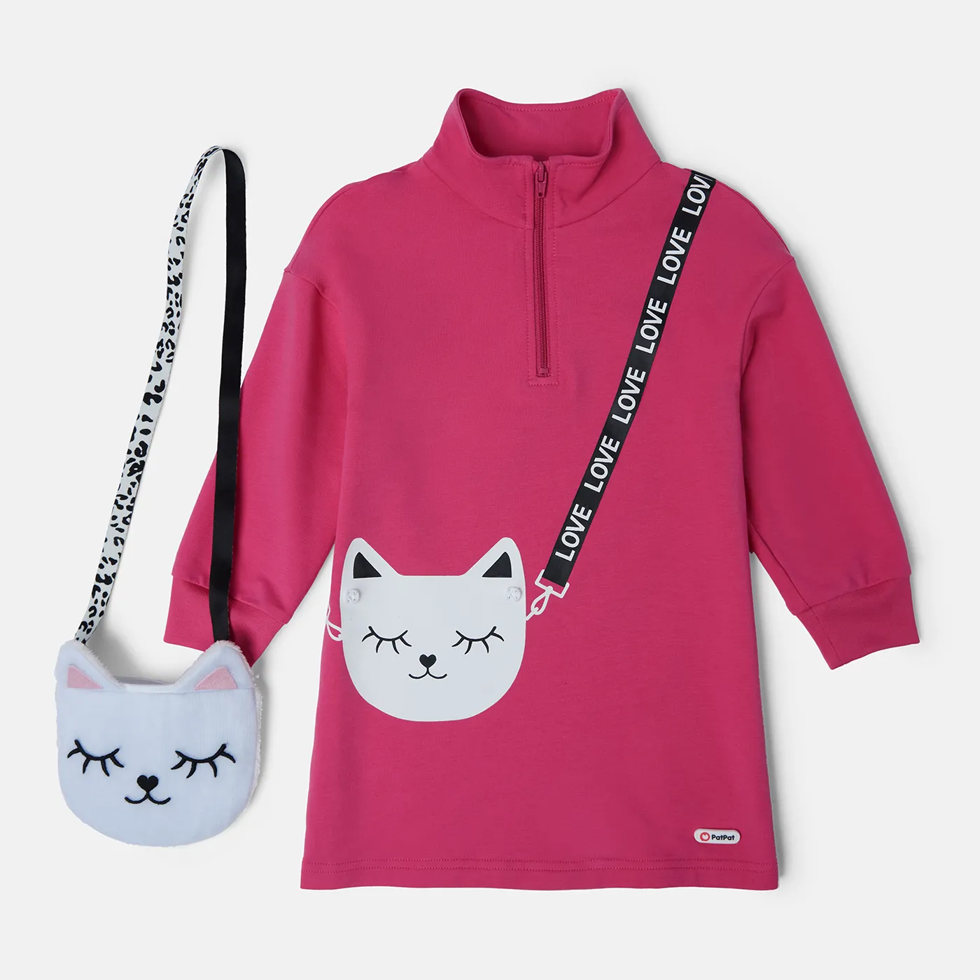 Go-Glow Illuminating Sweatshirt Dress with Light Up Kitty Bag Including Controller (Built-In Battery) Hot Pink big image 9