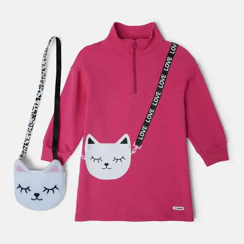 Go-Glow Illuminating Sweatshirt Dress with Light Up Kitty Bag Including Controller (Built-In Battery) Hot Pink big image 8