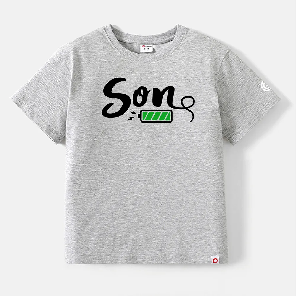 Go-Neat Water Repellent and Stain Resistant Family Matching Letter Print Short-sleeve Tee big image 7