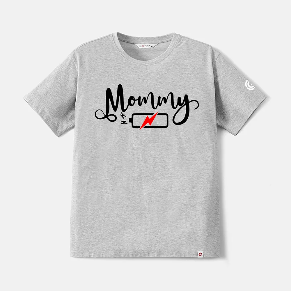 Go-Neat Water Repellent and Stain Resistant Family Matching Letter Print Short-sleeve Tee big image 8