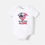 Independence Day Go-Neat Water Repellent and Stain Resistant Family Matching Heart & Letter Print Short-sleeve Tee White