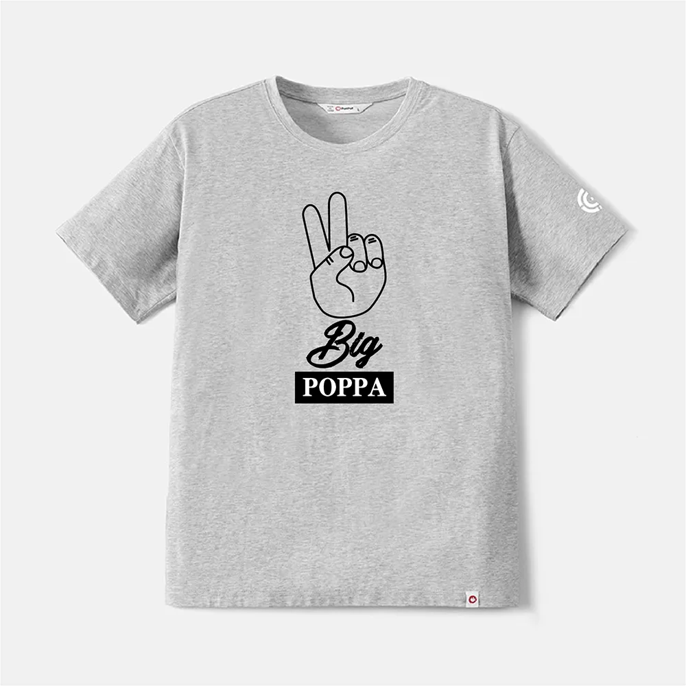 Go-Neat Water Repellent and Stain Resistant Family Matching Gesture & Letter Print Short-sleeve Tee big image 10