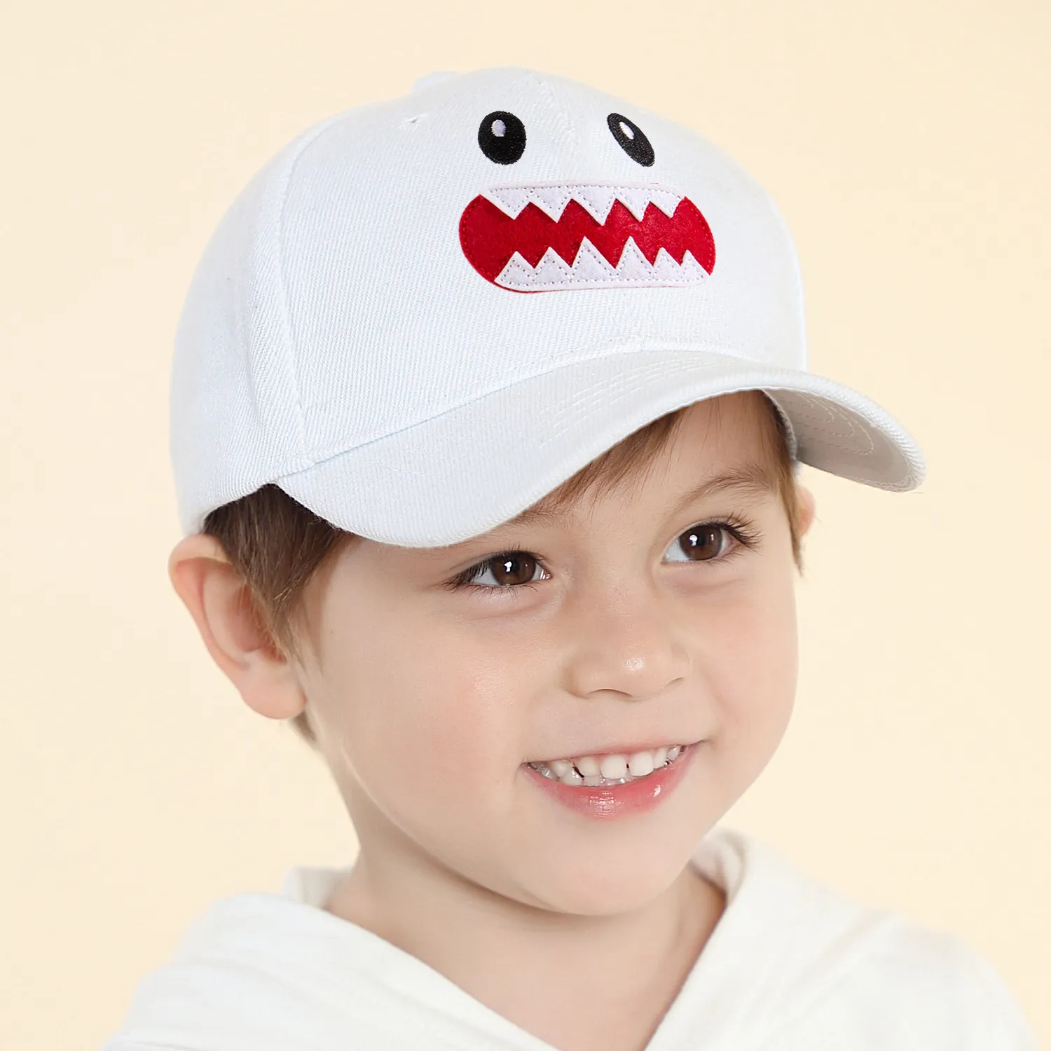 Toddler Shark Graphic Baseball Cap White image 5
