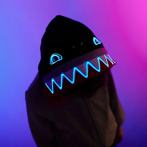 Go-Glow Illuminating Sweatshirt Hoodie with Light Up Shark Including Controller (Built-In Battery) Grey big image 5