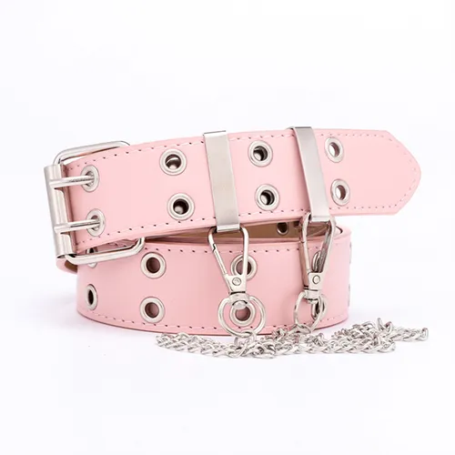 Kid Fashion Chain & Grommet Eyelet Decor Buckle Belt