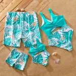 Family Matching Plant Print Wrap One-piece Swimsuit or Swim Trunks Shorts  image 3