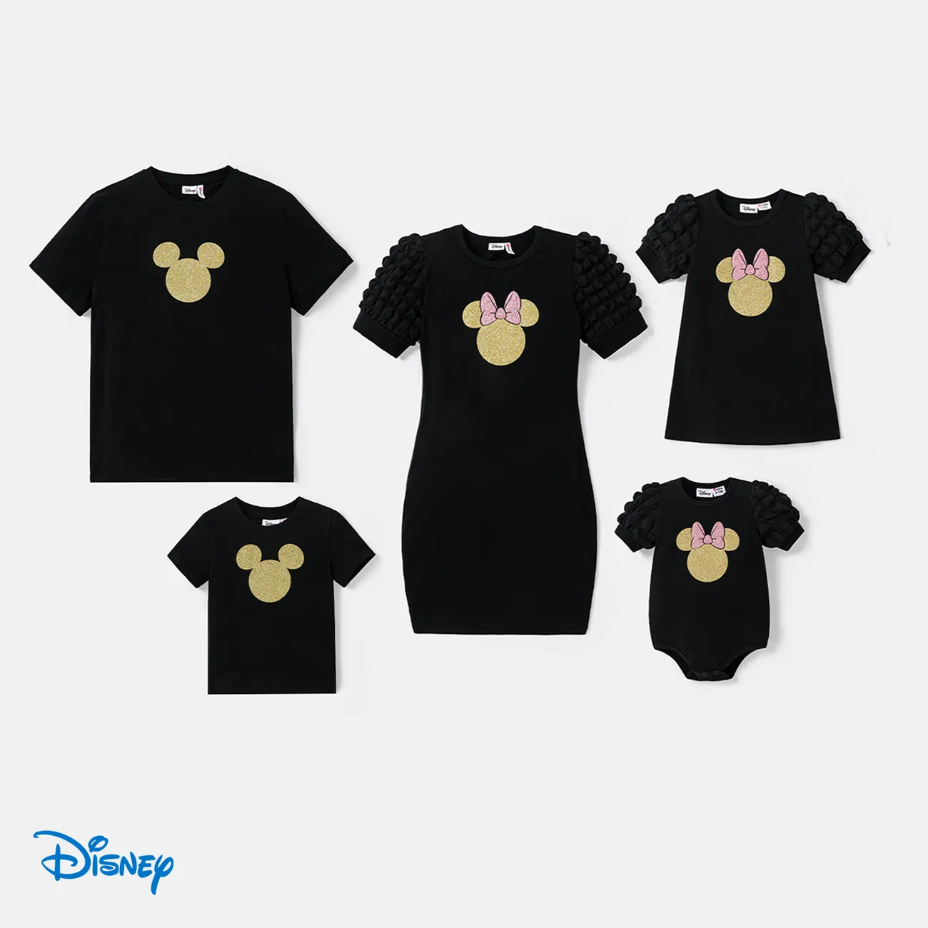 Disney Mickey and Friends Look de família Manga curta Conjuntos de roupa para a família Conjuntos Preto big image 1