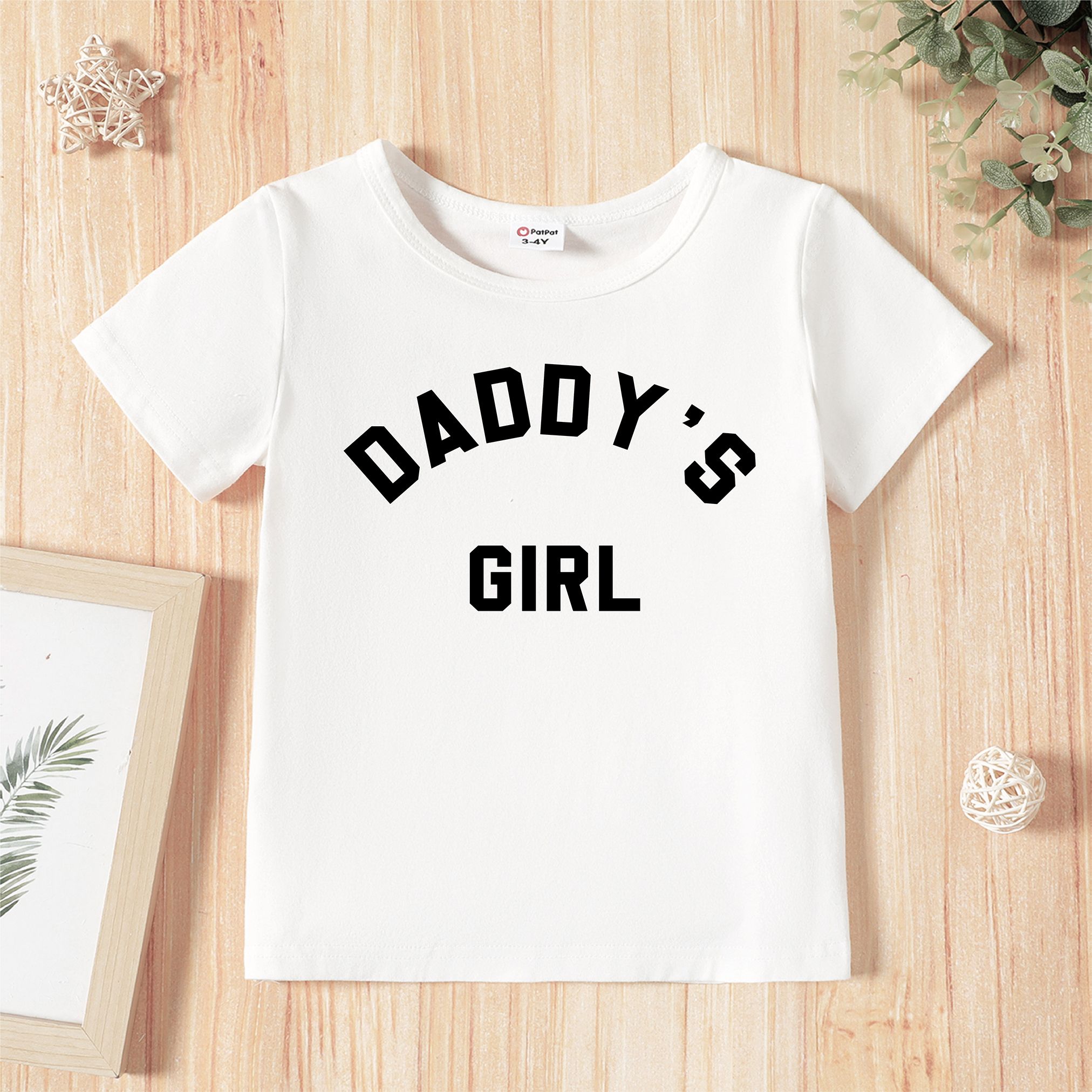 

Father's Day Toddler Girl Cotton Letter Print Short-sleeve Tee