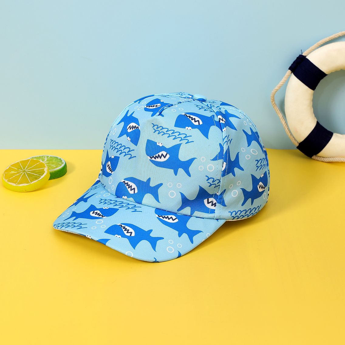 

Toddler/Kid Shark Print Baseball Cap