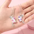 2pcs Toddler/Kid Cute Cat Pattern Magnets Attract Necklace  image 2