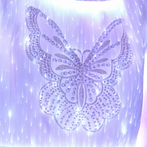 Go-Glow Light Up White Party Dress With Sequined Butterfly Including Controller (Built-In Battery) undefined big image 14