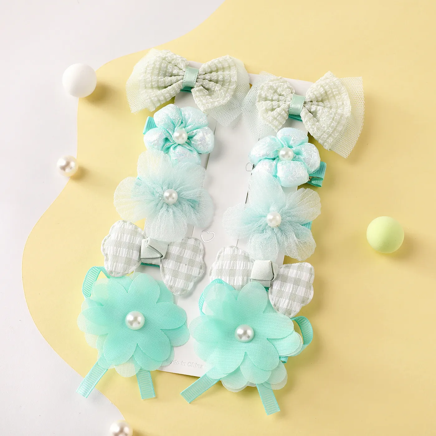 10-pack Pretty Headband Hair Clip para meninas Turquesa