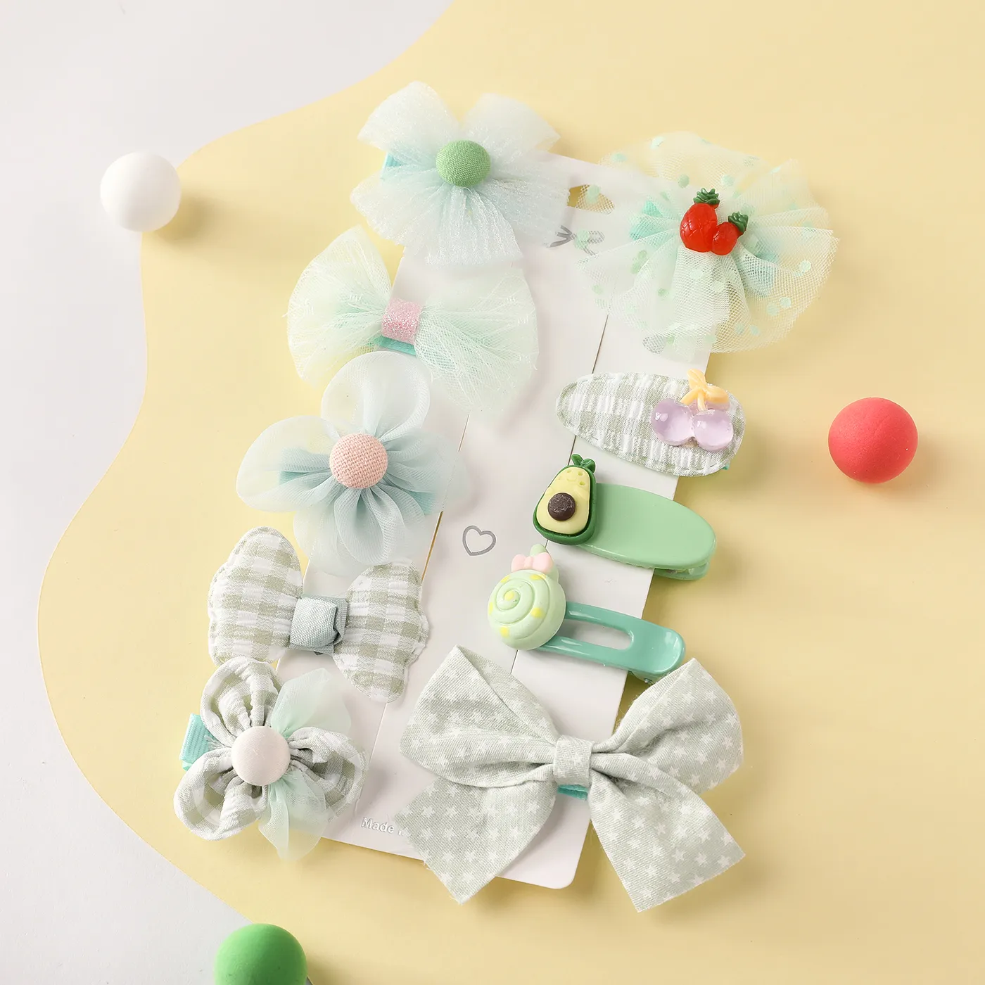 10-pack Pretty Headband Hair Clip para meninas Verde Claro big image 1