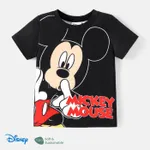 Disney Mickey and Friends 1pc Toddler/Kid Girl/Boy Character Tyedyed/Stripe/Colorful Print Naia™ Short-sleeve Tee Black