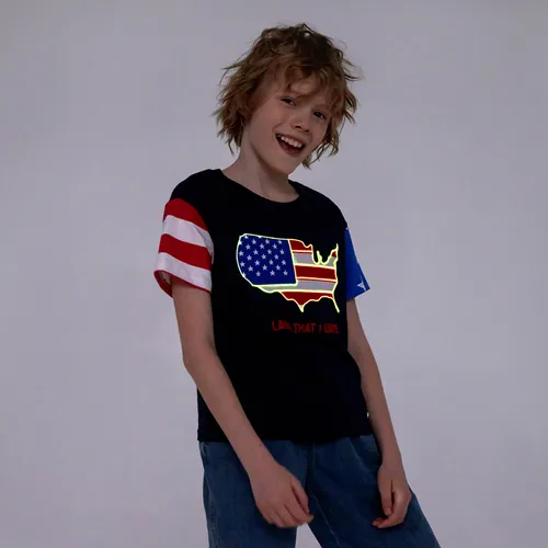 Fête Nationale Enfant en bas âge Garçon Décontracté Manches courtes T-Shirt