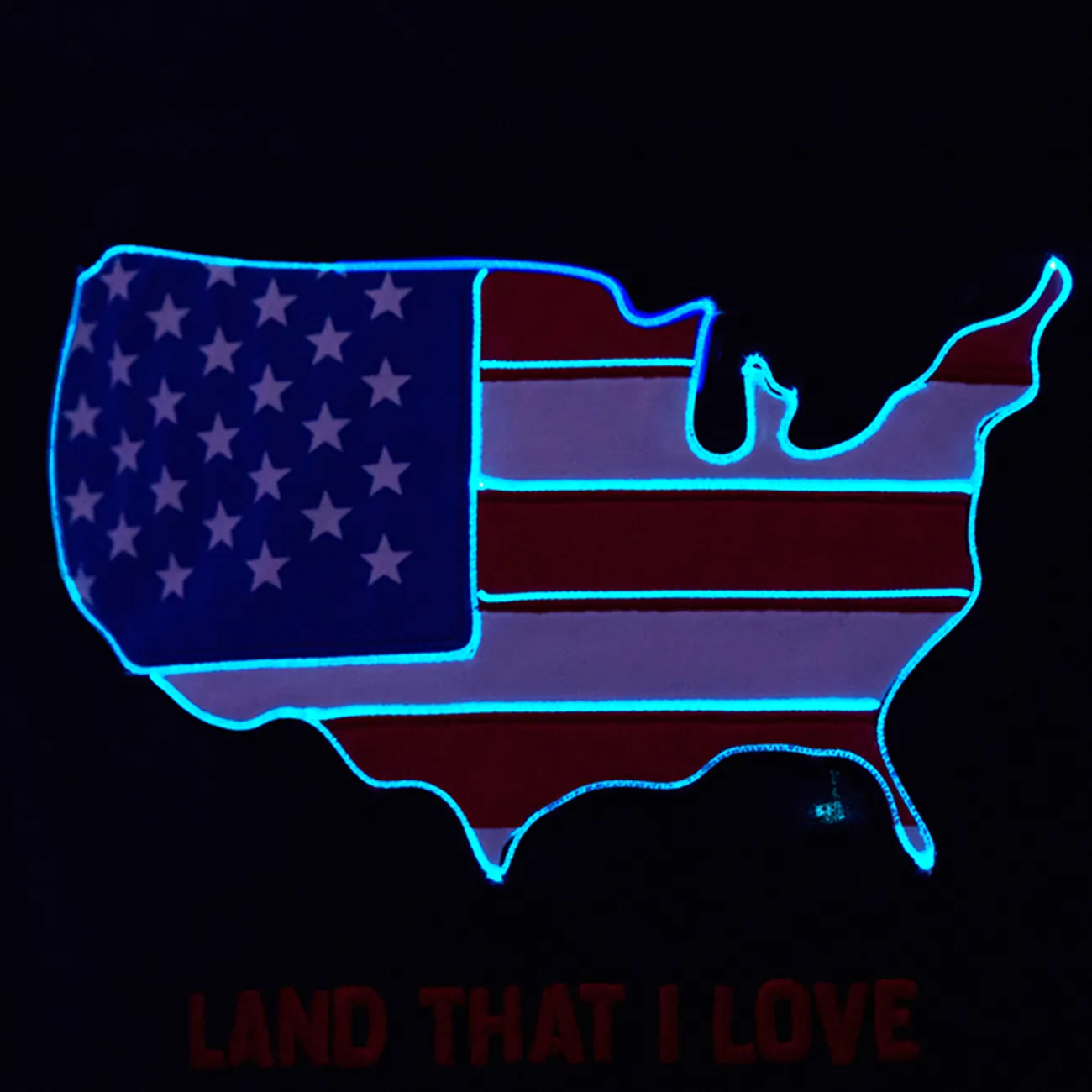 Go-Glow Illuminating T-shirt with Light Up Map Pattern Including Controller (Battery Inside) Tibetan blue big image 1