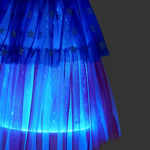 Go-Glow Light Up Contrast Skirt with Star Glitter Including Controller (Battery Inside) Dark blue/White/Red big image 7