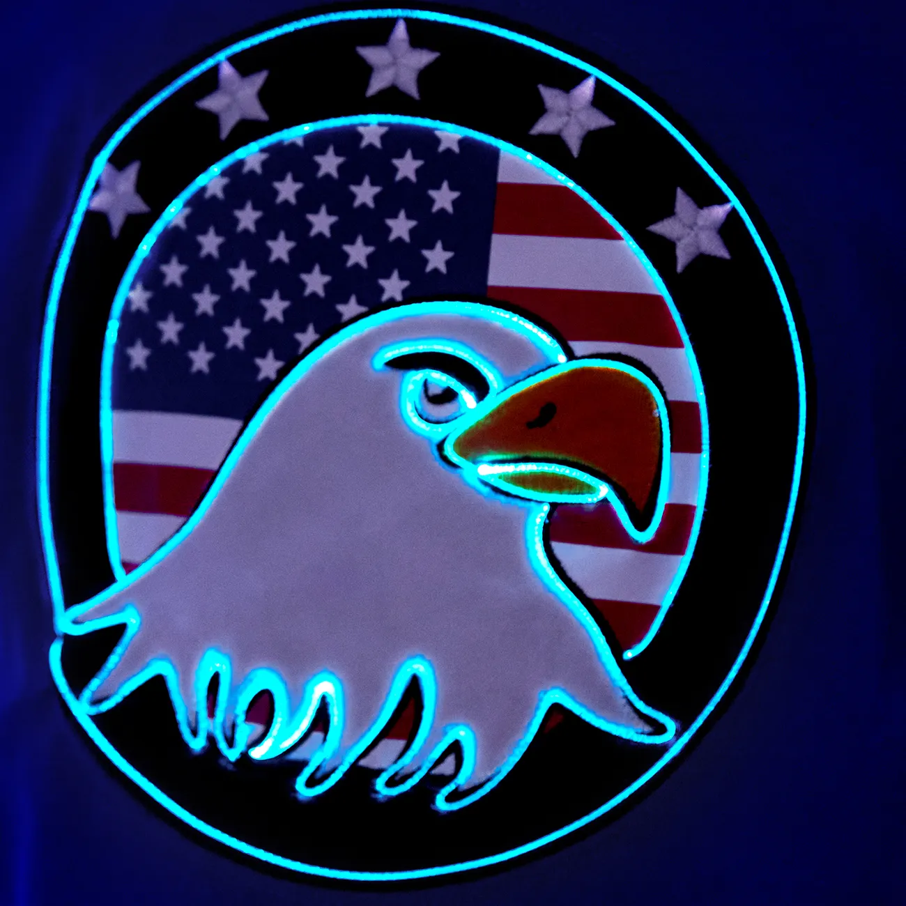 Go-Glow Illuminating T-shirt with Light Up Eagle Pattern Including Controller (Battery Inside) Blue big image 1