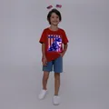 Go-Glow Illuminating T-shirt with Light Up Dinosaur Pattern Including Controller (Battery Inside) Red image 5