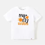 Go-Neat Water Repellent and Stain Resistant Family Matching Letter Print Short-sleeve Tee White
