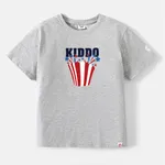 Go-Neat Water Repellent and Stain Resistant Family Matching Independence Day Short-sleeve Tee Light Grey