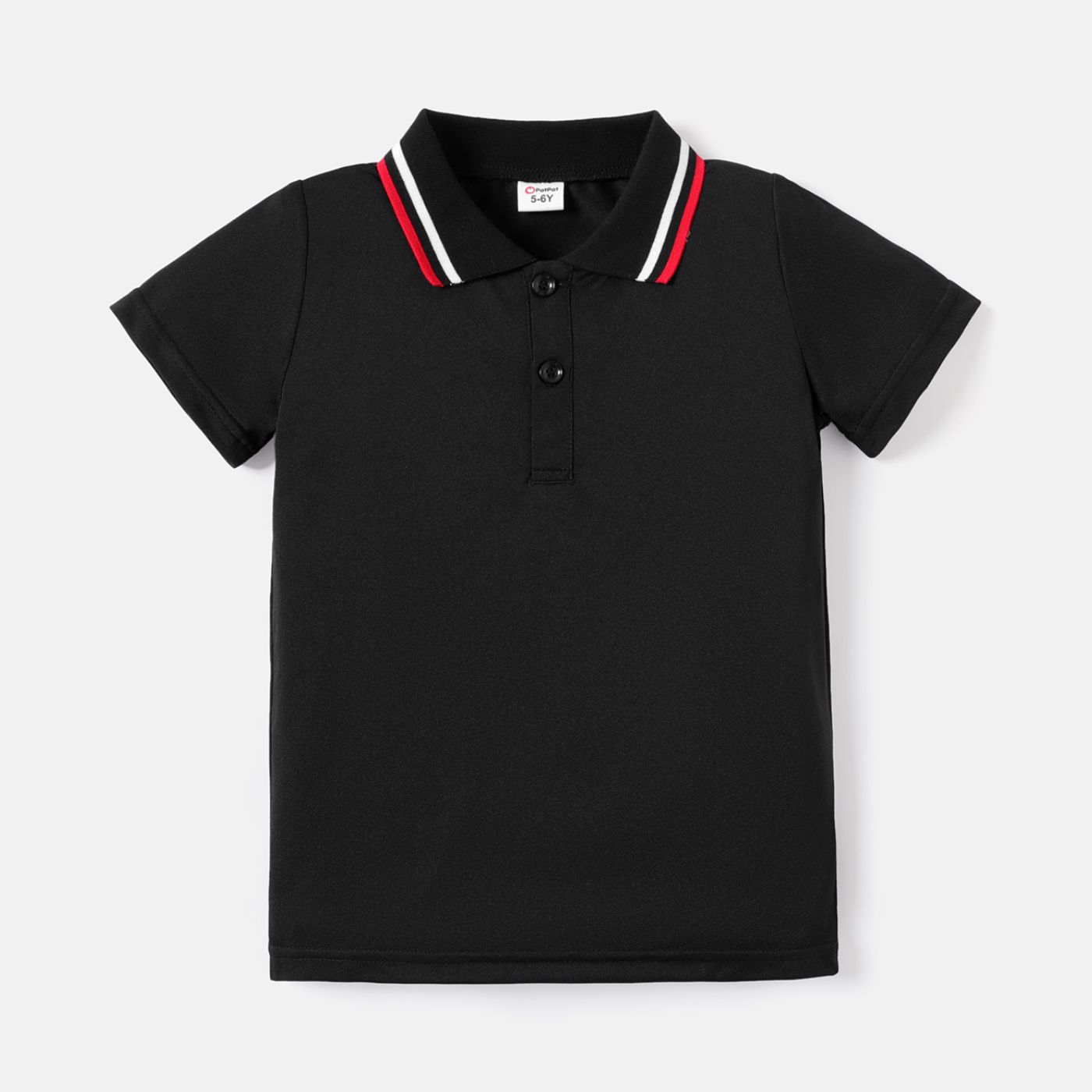 Toddler Boy Striped Polo Neck Short-sleeve Tee