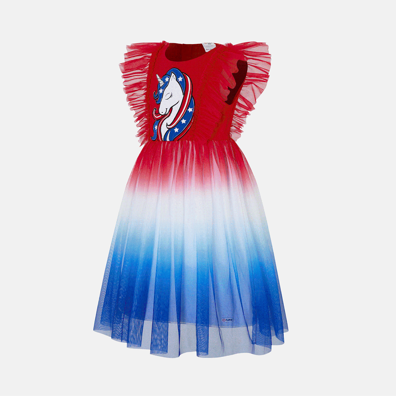 Go-Glow Illuminating Unicorn Red Dress with Light Up Gradient Skirt Including Controller (Battery Inside) Red/White big image 1