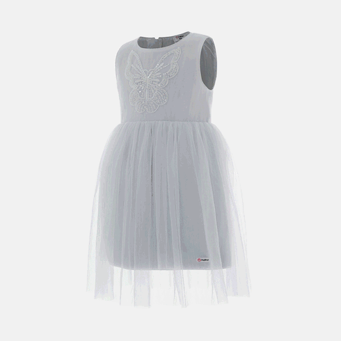 Go-Glow Light Up White Party Dress With Sequined Butterfly Including Controller (Built-In Battery) White big image 4