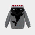 Go-Glow Illuminating Sweatshirt Hoodie with Light Up Shark Including Controller (Built-In Battery) Grey image 4
