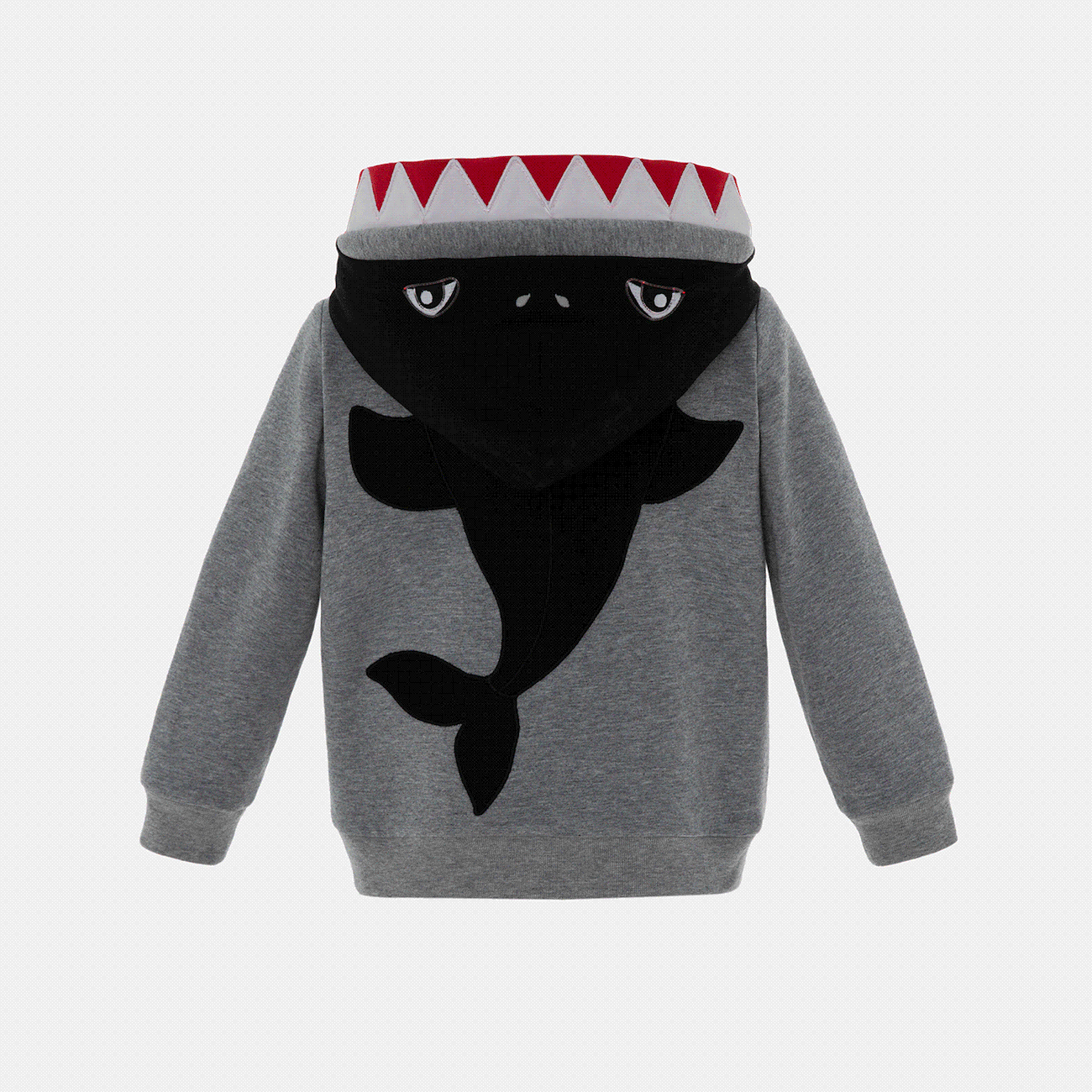 Go-Glow Illuminating Sweatshirt Hoodie with Light Up Shark Including Controller (Built-In Battery) Grey big image 1