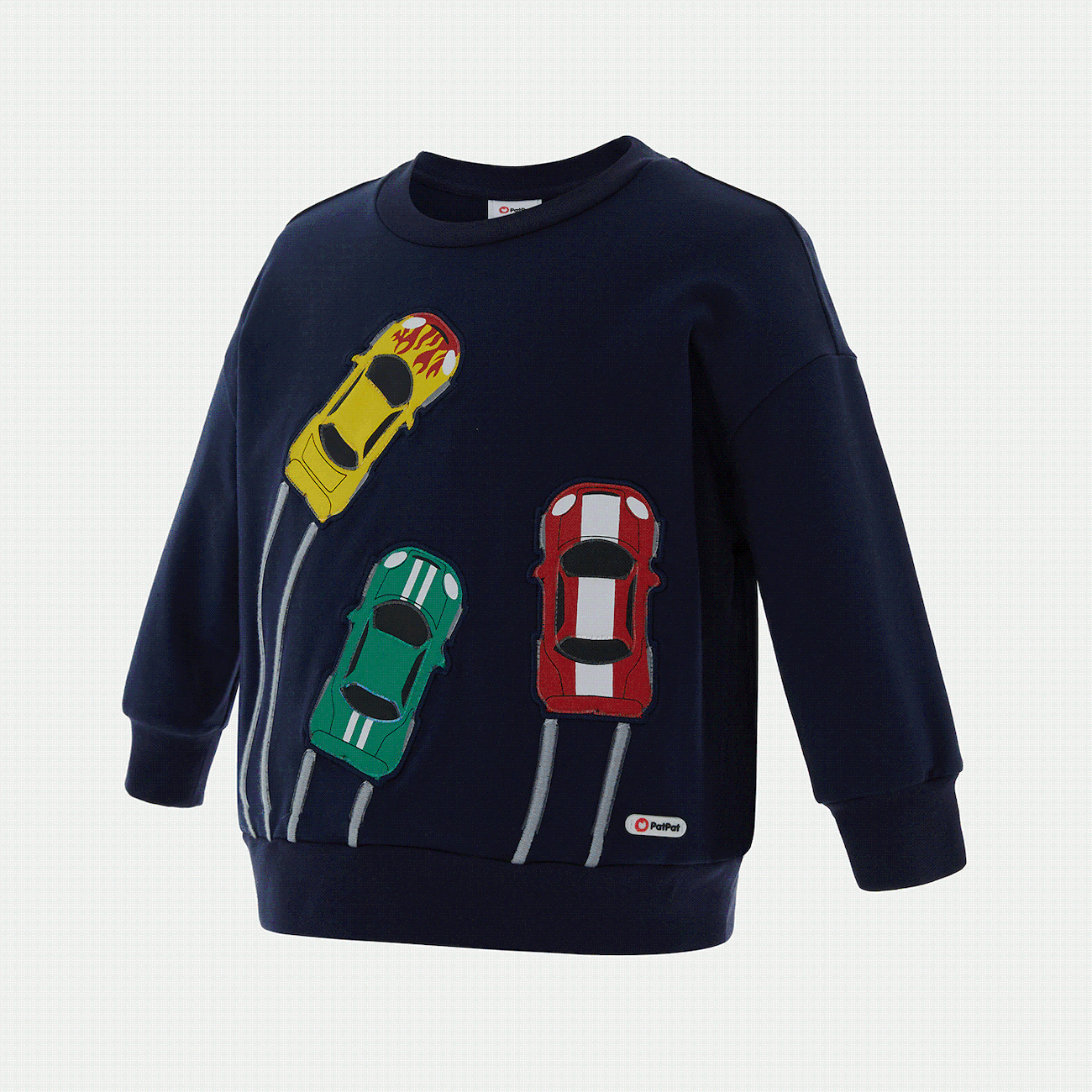 Go-Glow Illuminating Sweatshirt with Light Up Racing Cars Including Controller (Built-In Battery) Dark Blue big image 1