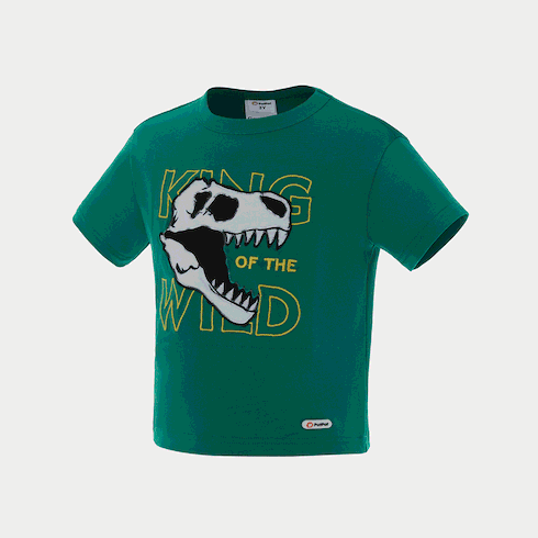 Go-Glow Illuminating T-shirt with Light Up Dinosaur Skull Pattern Including Controller (Built-In Battery) Green big image 4