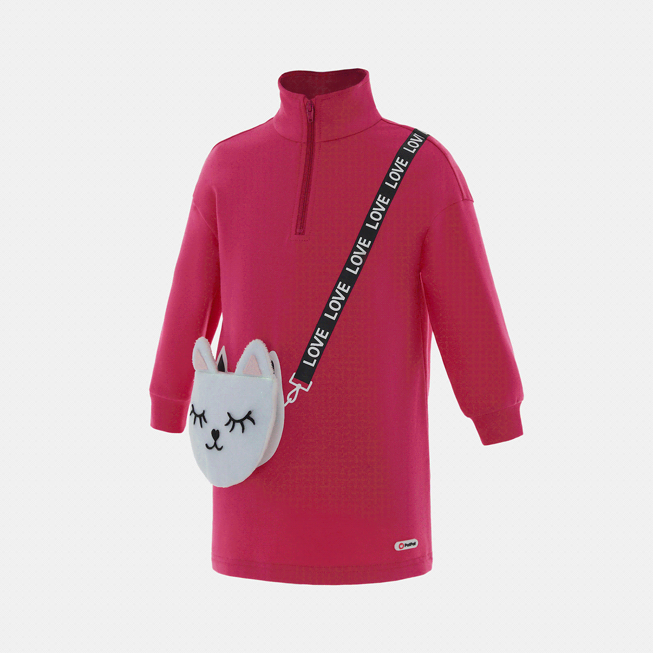 Go-Glow Illuminating Sweatshirt Dress with Light Up Kitty Bag Including Controller (Built-In Battery) Hot Pink big image 1