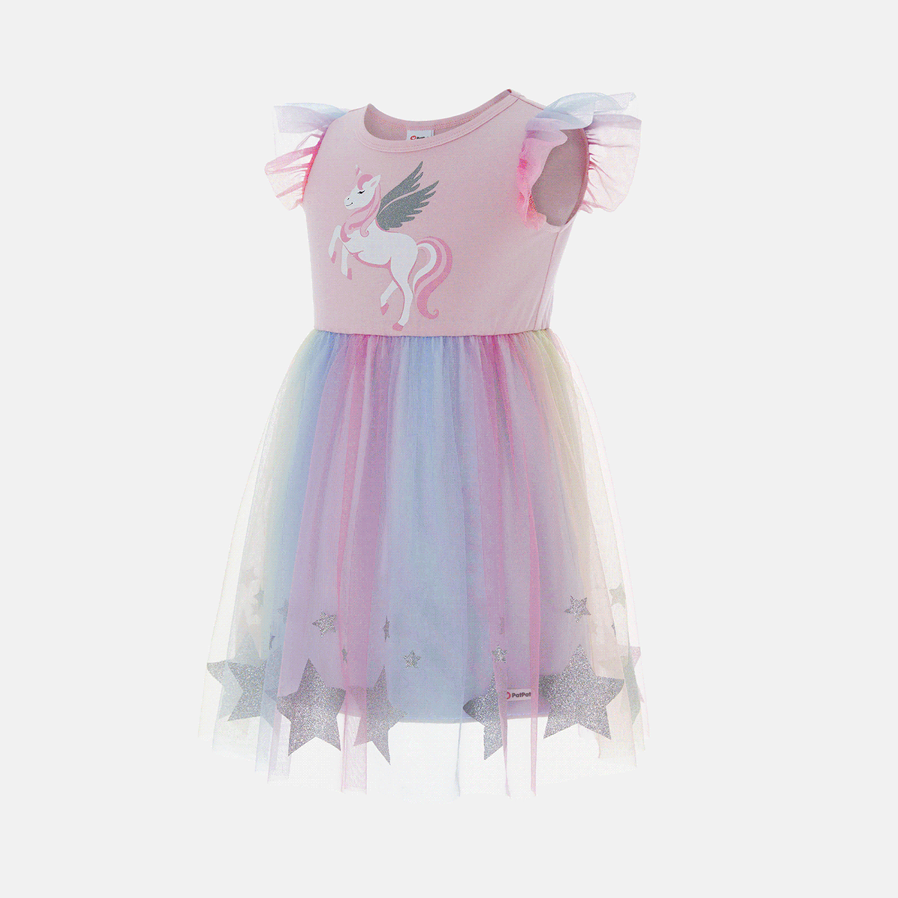 Enfant en bas âge Fille Couture de tissus Enfantin Licorne Robes Multicolore big image 1
