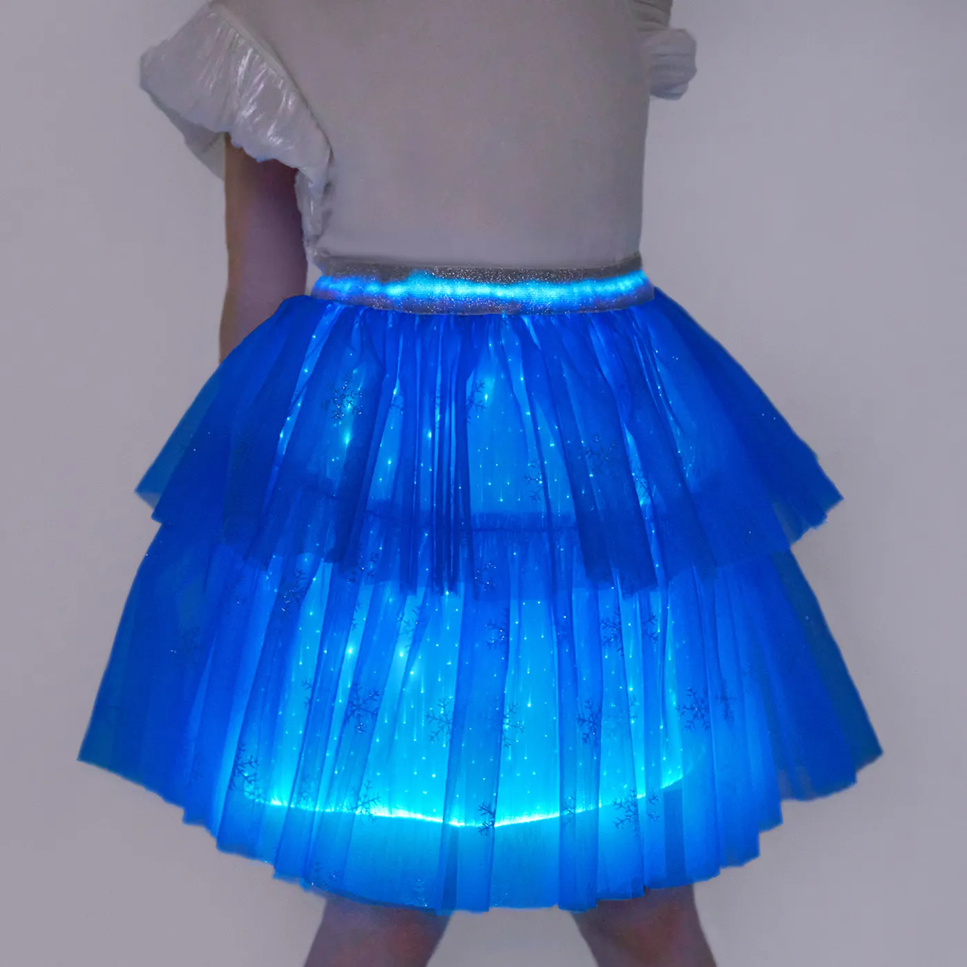 Go-Glow Light Up Blue Skirt with Snowflake Glitter Including Controller (Built-In Battery) Blue big image 6