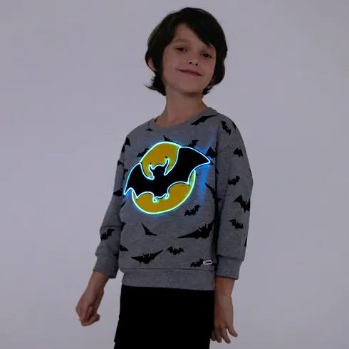 Go-Glow Illuminating Sweatshirt with Light Up Bat Pattern Including Controller (Built-In Battery) Grey big image 6