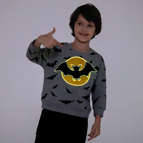 Go-Glow Illuminating Sweatshirt with Light Up Bat Pattern Including Controller (Built-In Battery) Grey big image 2