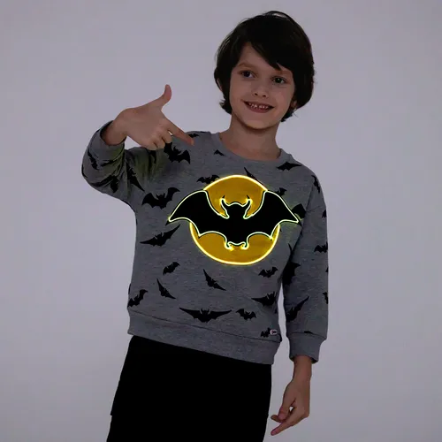 Go-Glow Illuminating Sweatshirt with Light Up Bat Pattern Including Controller (Built-In Battery)