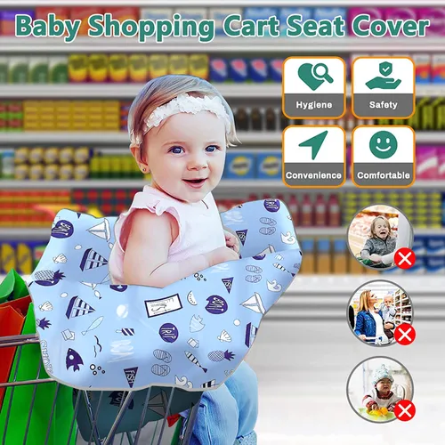 Shopping Cart Cover for Baby, High Chair Cover, Cart Cover for Babies, Kids& Toddlers, Portable 2-in-1 Design, Includes Free Carry Bag for Market and Resturant Use