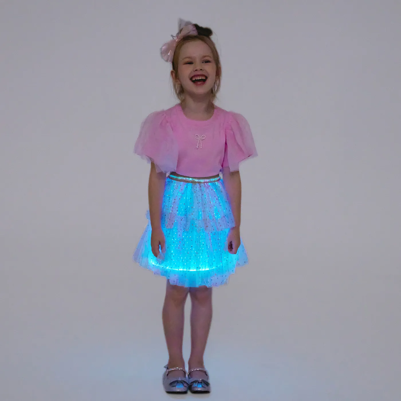 Go-Glow Light Up Colorful Skirt with Star Glitter Including Controller (Built-In Battery) Multi-color big image 6