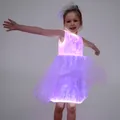 Go-Glow Light Up White Party Dress With Sequined Butterfly Including Controller (Built-In Battery) White image 3