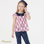 Independence Day 2pcs Toddler Girl 100% Cotton Allover Print Flutter-sleeve Top and Pants Set  image 2