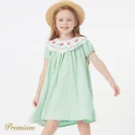 Toddler Girl 100% Cotton Statement Collar Puff-sleeve Gingham Dress  image 2